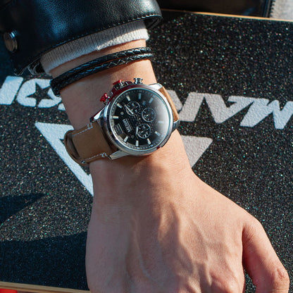 MEGIR Men's Quartz Wrist Watch Stainless Steel Band Chronograph Watches Luminous Waterproof Wristwatch Man Clock Military Watch-6